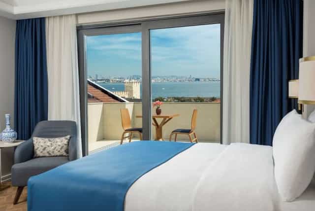 VIP suite with private balcony at Royan Hotel Hagia Sophia Istanbul for executive business travel.