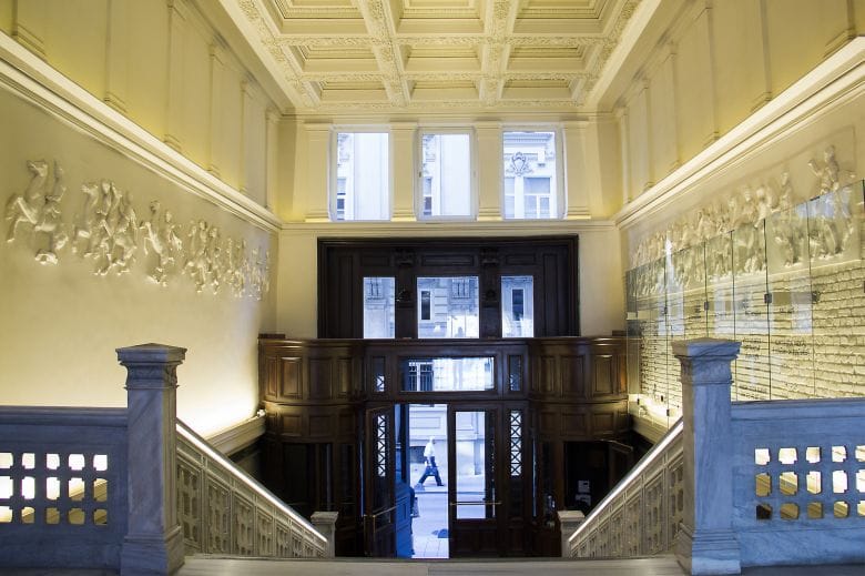 GÖSTERİM historic grand entrance hall at Salt Beyoğlu, perfect for VIP receptions and event venues.