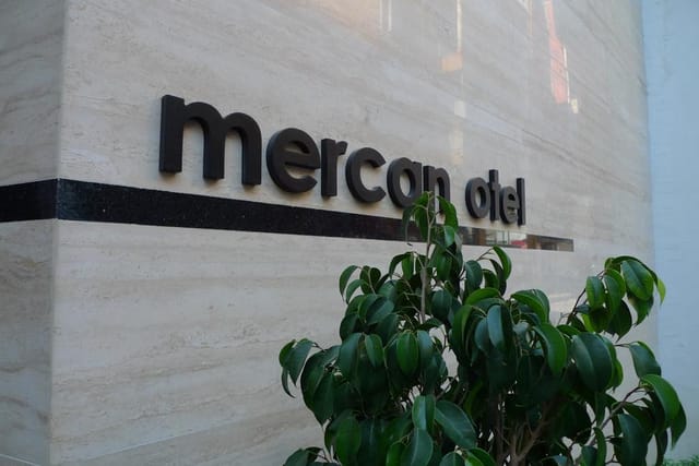 Mercan Teras signage at Divan, contemporary business hotel for corporate meetings and off-sites.
