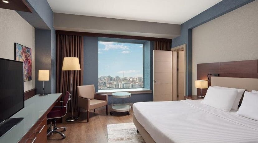 Modern executive hotel room for business meetings and conference event planning in Istanbul.