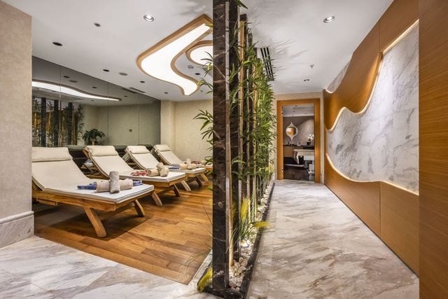 Luxury spa relaxation lounge at Veyron Hotel for VIP wellness and incentive travel events.
