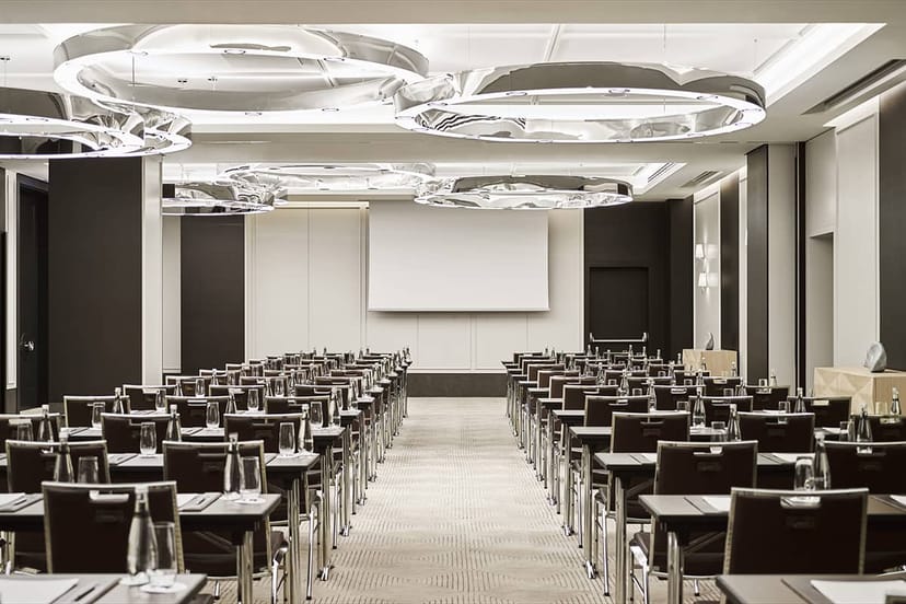 Ukiyo boardroom in classroom setup for corporate training and professional seminars.
