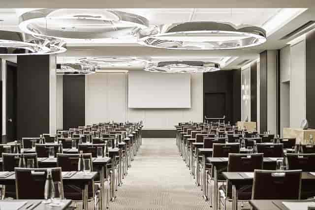 Fairmont Quasar Istanbul boardroom setup for professional plenary meetings and corporate events.