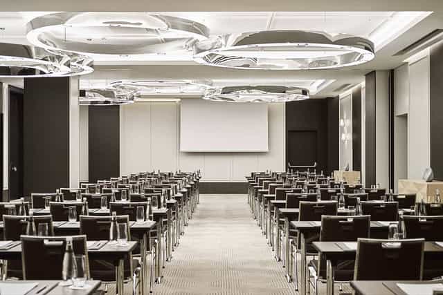 Fairmont Quasar Istanbul boardroom setup for professional plenary meetings and corporate events.