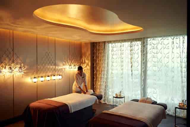 Luxury Erguvan treatment suite at Raffles Istanbul for VIP wellness retreats and incentive travel.