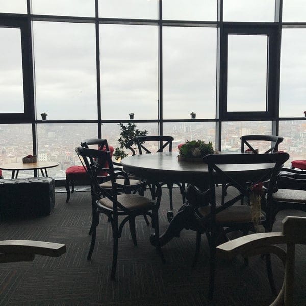 Huber Cafe & Restaurant boardroom with city views for VIP meetings and networking events.