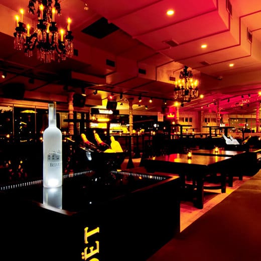 VIP lounge area at Club 29 with ambient lighting for corporate receptions and networking events.