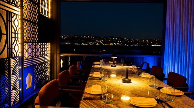 Hakkasan Istanbul private dining room with waterfront view for VIP dinners and board meetings.