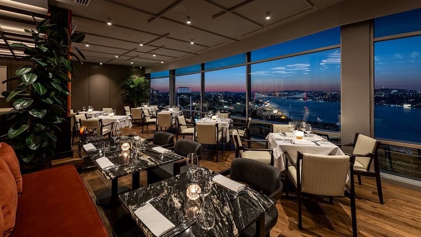 Mediterranean restaurant in Istanbul with waterfront skyline view for corporate, VIP events.