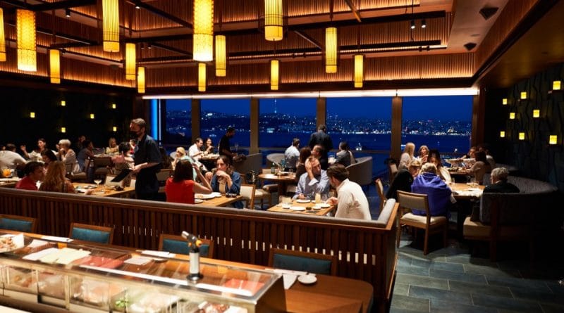 Nobu Istanbul waterfront dining room, perfect for corporate events and networking receptions.