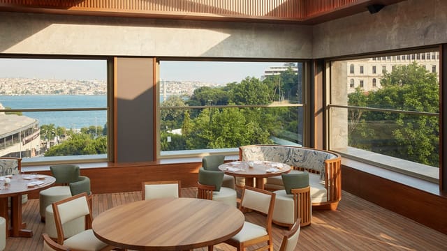 Nobu Istanbul lounge with waterfront views, ideal for luxury corporate dinner and networking events.