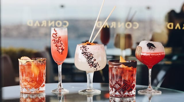 Cocktail menu at Summit Bar & Terrace for VIP networking and brand activation events.