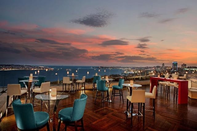 Luxury rooftop spa and bar for premium cocktail receptions and networking events.