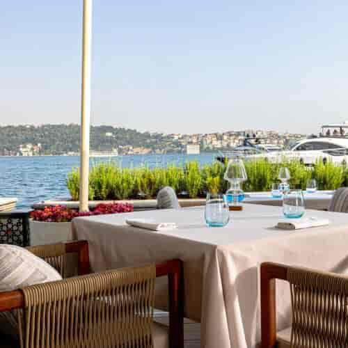 Tugra Restaurant waterfront terrace: upscale corporate luncheon and premium incentive venue.