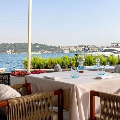 Tugra Restaurant waterfront terrace: upscale corporate luncheon and premium incentive venue.