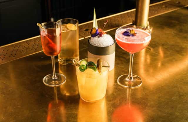 Craft cocktails in Hawksmoor Dublin private dining room for upscale networking reception.