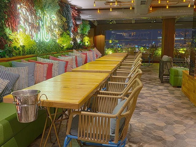 Rooftop restaurant at Lasagrada Hotel Istanbul with biophilic design for corporate events.