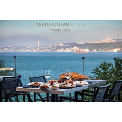 Azure Restaurant waterfront dining for corporate incentive events at Metropolitan Hotel Bosphorus.