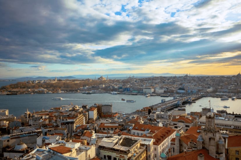 Galata Tower observation deck: scenic historic skyline backdrop for destination gala events.