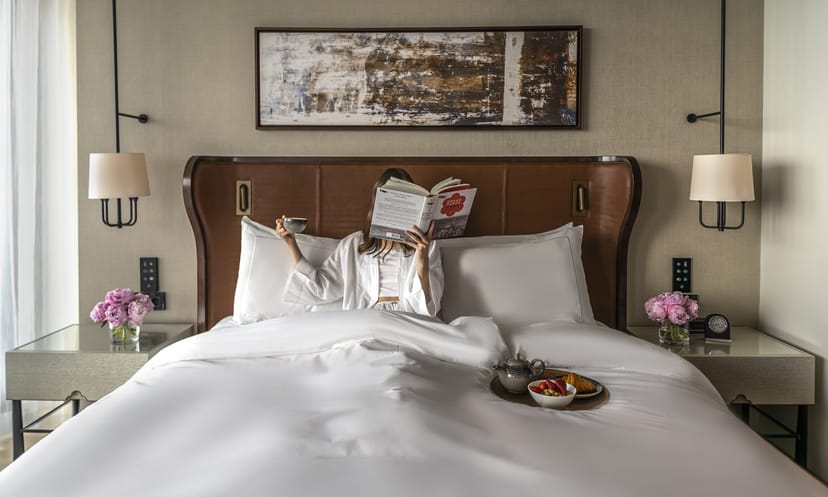 Ukiyo Fairmont Suite featuring luxury in-room dining for upscale leisure and VIP travel stays.