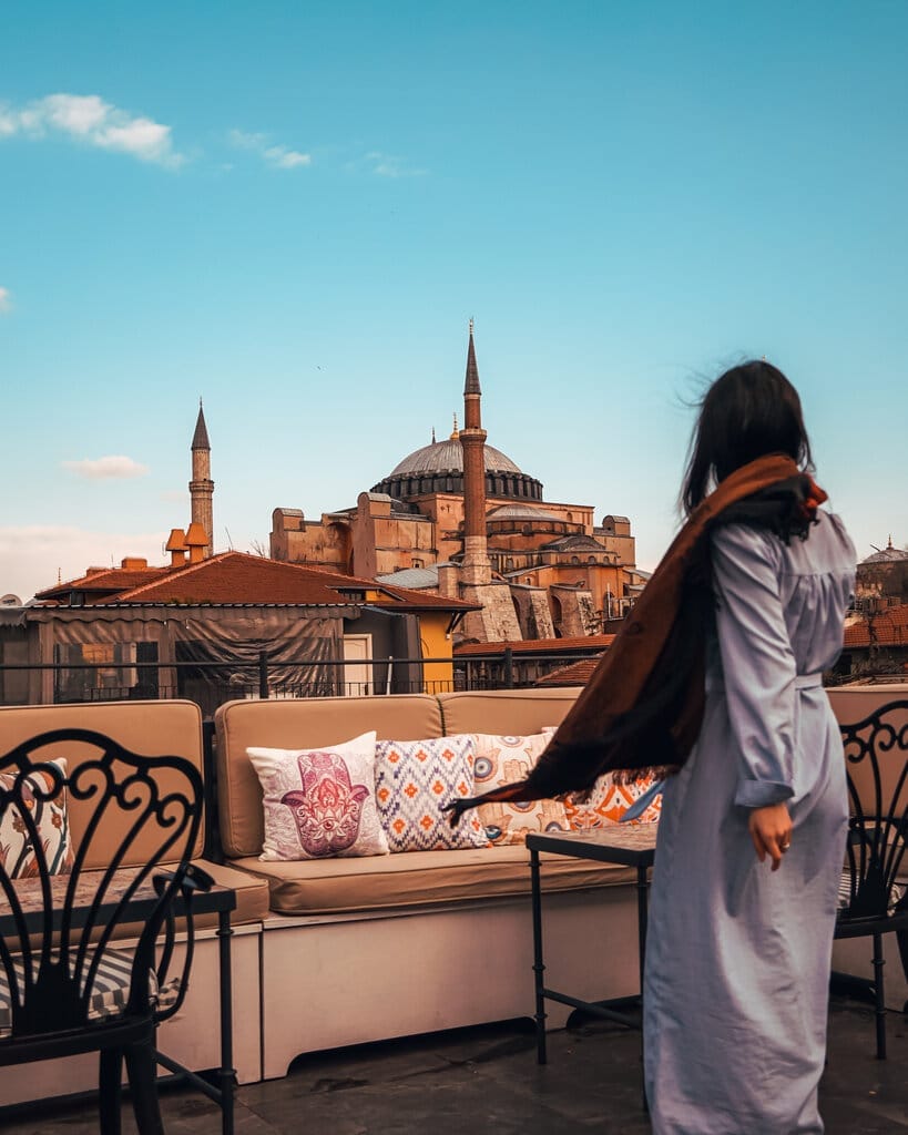 Henna Terrace rooftop with Hagia Sophia view for upscale incentive reception and networking events.