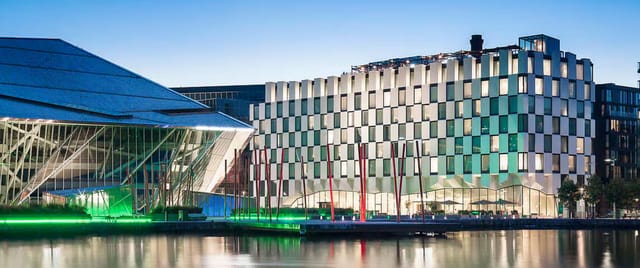 Modern event venue at Anantara The Marker Dublin with sleek architecture and waterfront views.