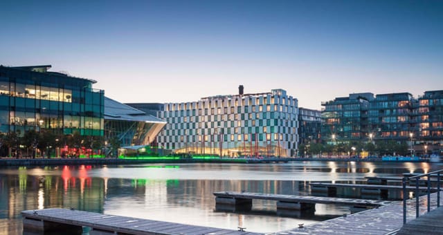 Modern waterfront venue at Anantara The Marker Dublin for events and gatherings.