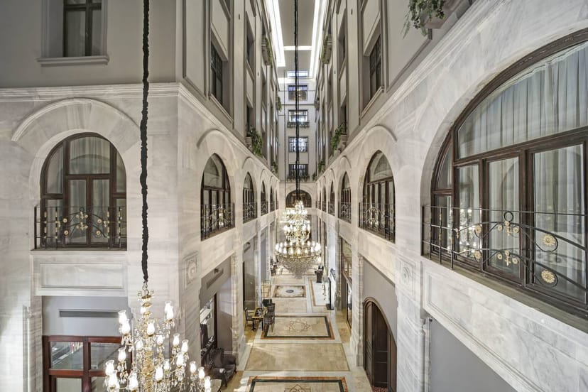 Ottoman Salon atrium at Legacy Ottoman Hotel, ideal for luxury brand activations and galas.