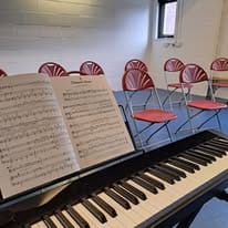 Longman Studio at Brentwood Theatre: minimalist breakout space for workshops and rehearsals.