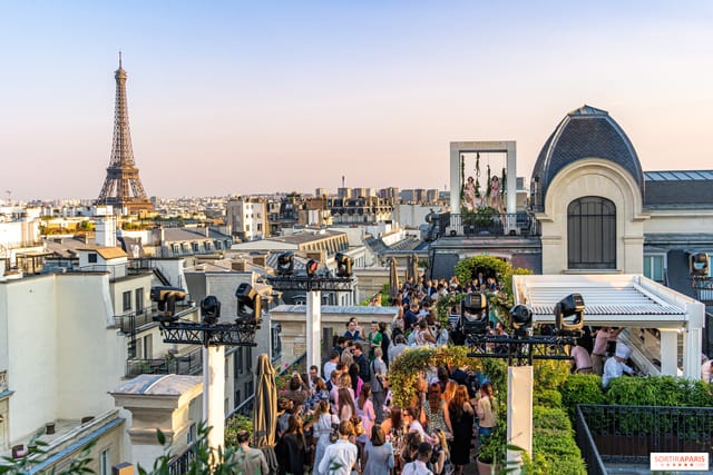 Luxury rooftop lounge in Paris for premium corporate event and brand activation.