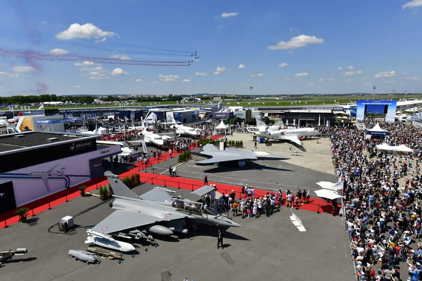 Avion des Métiers static aircraft display at International Paris Air Show trade exhibition.