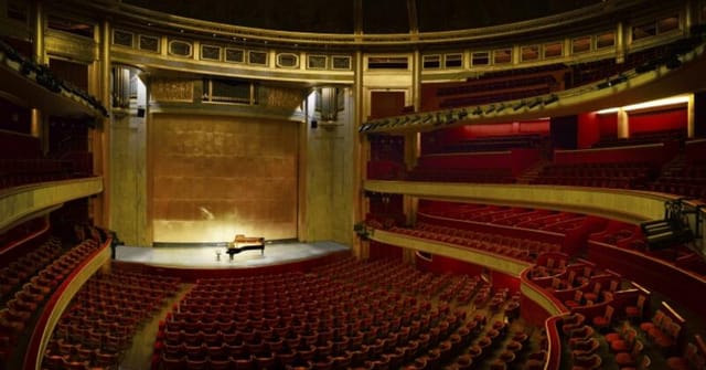 Auditorium at Terrasse Champs Elysees: tiered seating venue for keynote sessions and gala events.