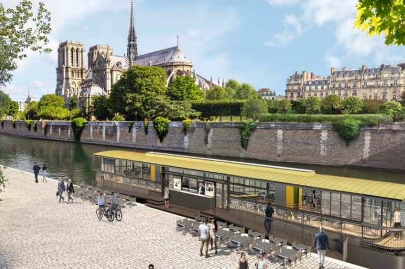 Le Son de la Terre waterfront bar for upscale corporate events and incentive dinners in Paris.