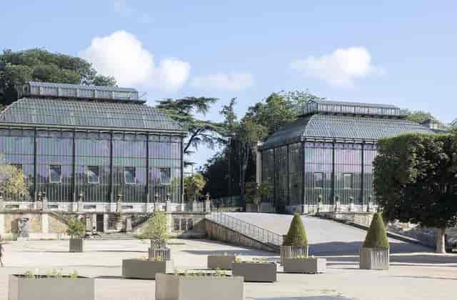 Tropical Hothouses venue with glass architecture for luxury garden parties and product launches.