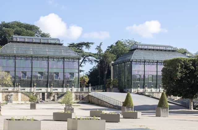 Tropical Hothouses venue with glass architecture for luxury garden parties and product launches.