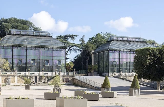 Tropical Hothouses venue with glass architecture for luxury garden parties and product launches.
