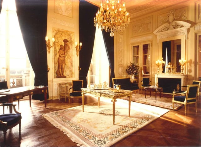 Historic hotel boardroom with ornate architecture, ideal for executive meetings and VIP events.
