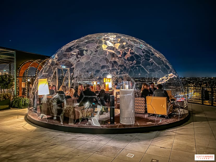VIP rooftop lounge at SPHERE featuring weather-proof event space for luxury corporate activations.