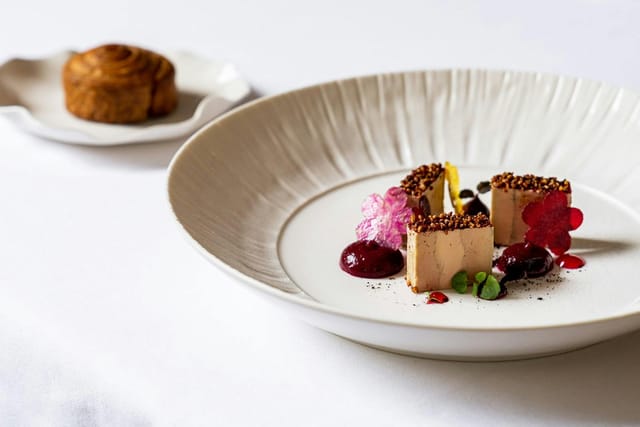 Plated course at Salon Madeleine Lucas Carton, perfect for VIP gala and executive dinner.