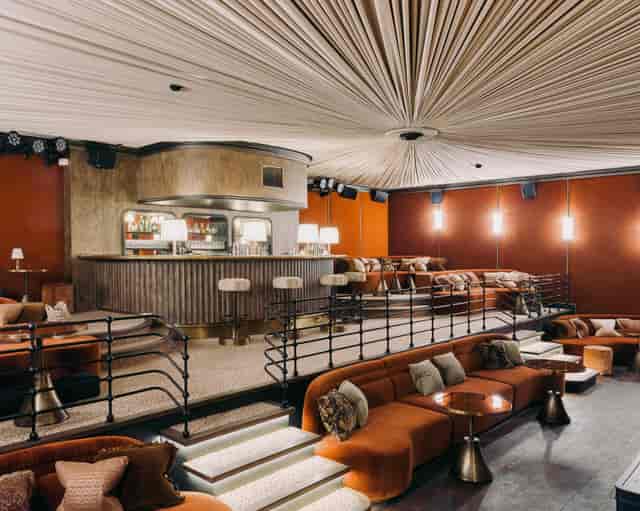 Cabaret Room at Soho House Paris: tiered lounge for VIP networking and product launch events.