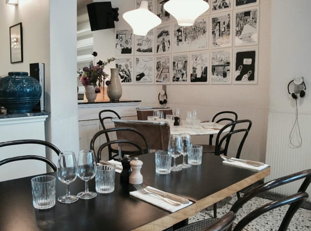 Chic Le Pigalle bistro, intimate setting for exclusive group dinners and corporate breakout events.