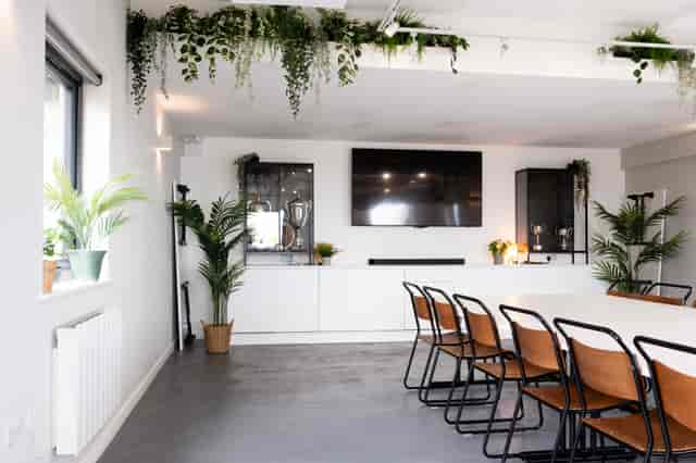 Modern boardroom at The Clubhouse Brighton for strategy sessions and workshops.