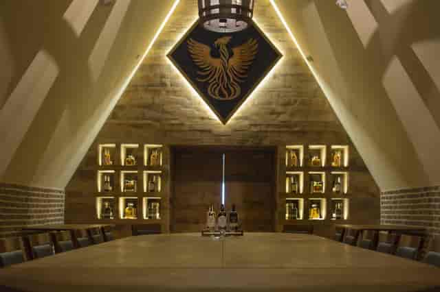 The Alchemy Room at Teeling Distillery: rustic decor for corporate retreats and events.