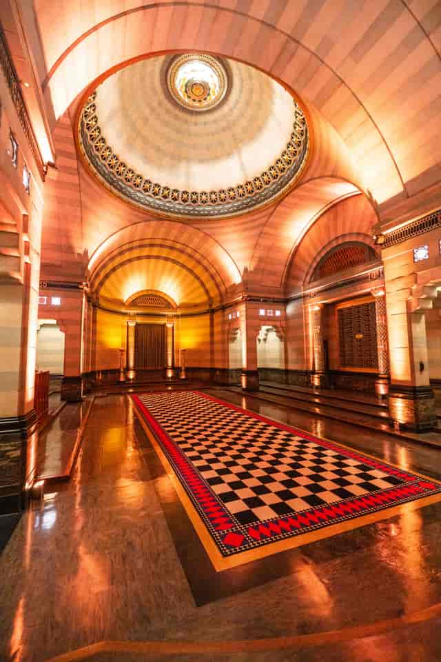 Egyptian Room venue with elegant architecture, perfect for upscale corporate events.