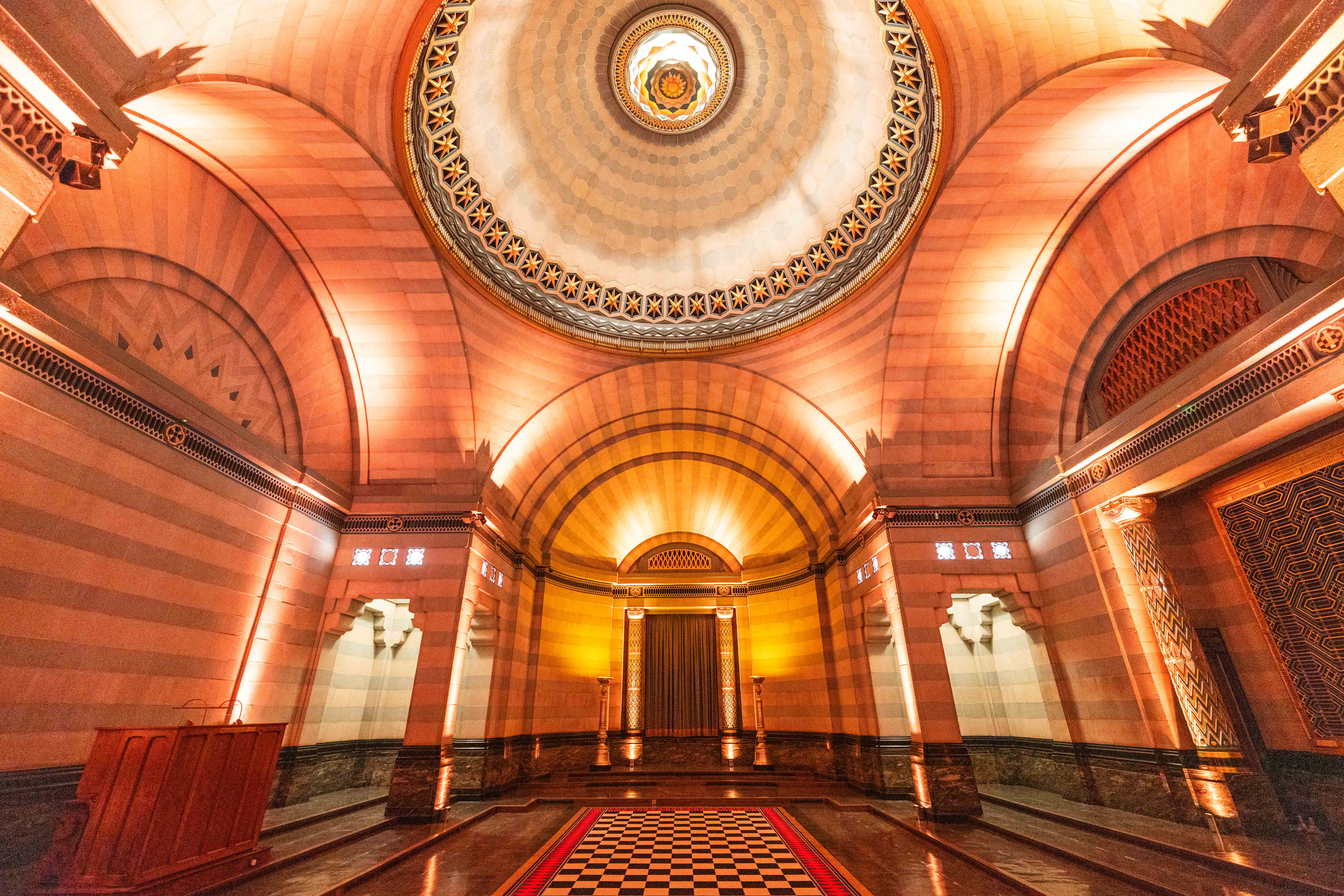 Egyptian Room at 60 Great Queen Street, featuring a grand domed ceiling for upscale events. - Banner