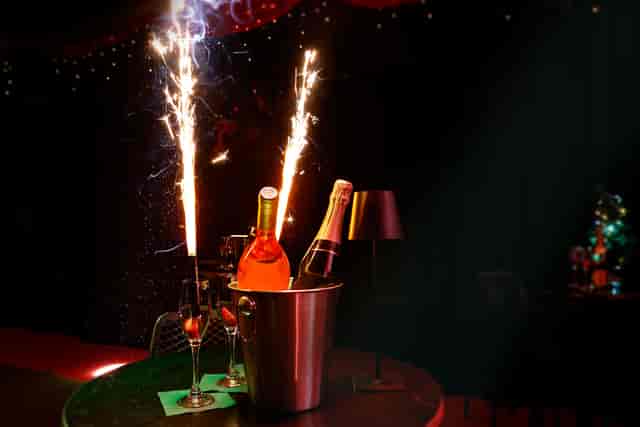 VIP bottle service at UnderTheArches Fibre nightclub, high-impact event atmosphere.