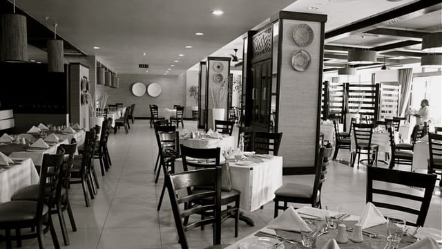 Duluti Conference Room, Mount Meru Hotel: Flexible banquet dining setup for corporate events.