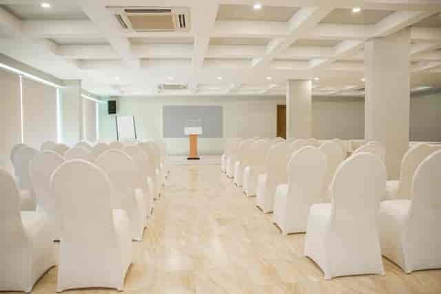 Theater-style meeting room in CBD hotel for professional seminars and corporate events.
