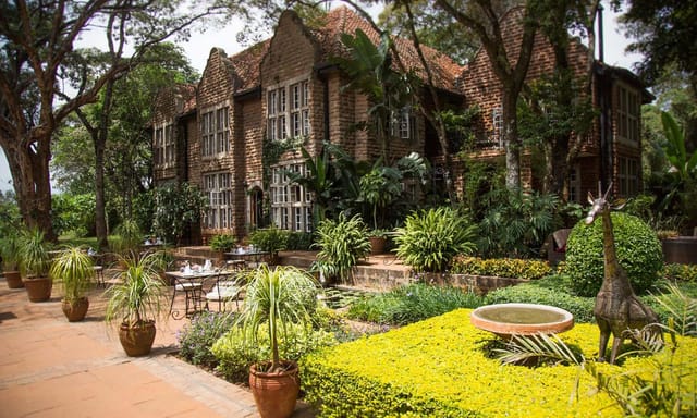 Orchid House at Giraffe Manor: historic garden venue for corporate retreats and social gatherings.