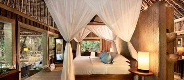 Luxury eco-chic suite at Mnemba Island for exclusive incentive travel and executive retreats.